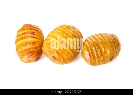 Pomme de terre au four sur fond blanc Banque D'Images