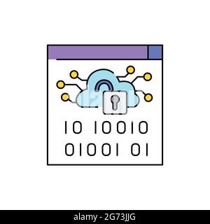 Technologie open-source (code) signe couleur icône de ligne. Pictogramme pour page Web, application mobile, Promo. Élément de conception UI UX GUI. Contour modifiable. Illustration de Vecteur