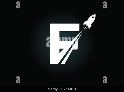 Lettre initiale F monogramme avec logo Rocket. Icône fusée. Emblème de police. Logotype vectoriel moderne pour l'identité de l'entreprise et de l'entreprise. Illustration de Vecteur