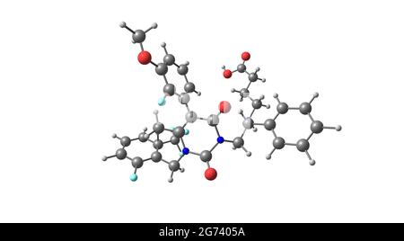 Elagolix est un médicament antagoniste d'hormone de libération de gonadotropine qui est utilisé dans le traitement de la douleur associée à l'endométriose chez les femmes. 3d i Banque D'Images