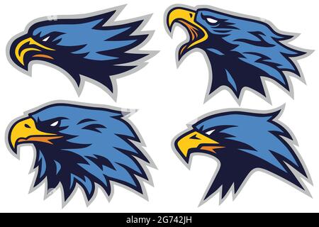 Ensemble de la collection Eagle Sports logo Mascot Vector Design Illustration de Vecteur