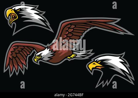 Ensemble de logos Eagle Mascot Design Vector Illustration de Vecteur