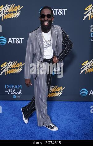 Nashville, Tennessee, États-Unis, 10 juillet 2021, Tye Tribbbbbbett lors de la 36e édition annuelle des Stellar Awards Blue Carpet. (Crédit photo : Marty Jean-Louis/Alay Live News Banque D'Images