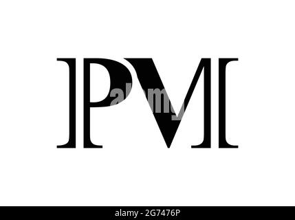 Lettre initiale du monogramme logo PM Design modèle vectoriel lettre P M logo Design pour cabinet d'avocats et conseiller juridique Société Illustration de Vecteur