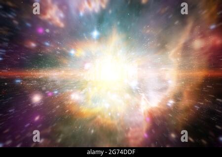 L'espace et la vitesse de la lampe Galaxy parcourent les champs Universe et Star. Éléments de cette image fournis par la NASA. Banque D'Images