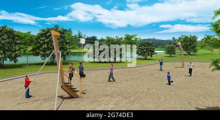JUEGOS PARA NIÑOS, PARQUE. JEUX POUR ENFANTS, PARK - RENDER Banque D'Images