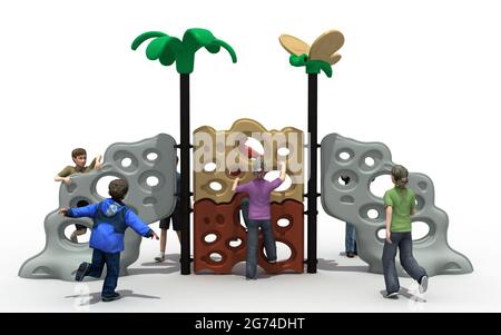 PARC DE JUEGOS PARA NIÑOS, INFANTIL. PARC DE JEU POUR ENFANTS, ENFANTS - RENDU Banque D'Images