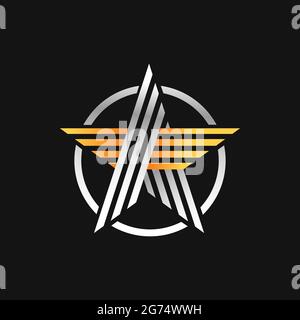 Modèle abstrait Star logo Icon Design Vector. Concept de logo Star simple et élégant. Modèle de dessin vectoriel d'icône de logo Star pour les entreprises, la marque Illustration de Vecteur