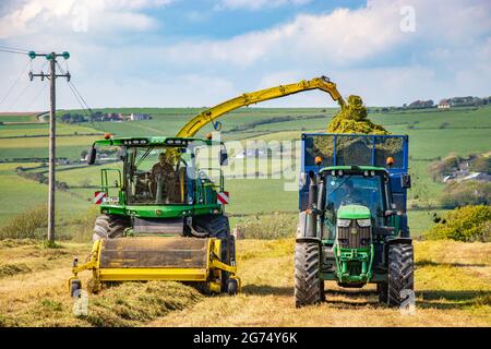 Moissonneuse d'ensilage John Deere 8600 Banque D'Images