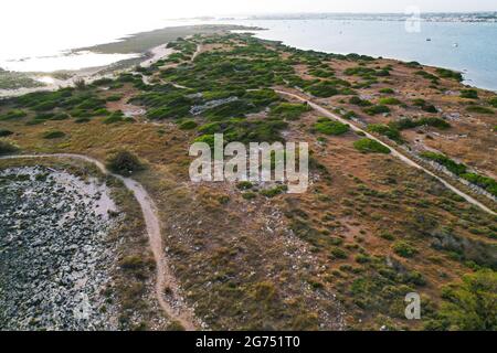 Porto Cesareo est une commune italienne de la province de Lecce dans la région des Pouilles, dans le sud-est de l'Italie.Scinnute, Laguna de Porto Cesareo Banque D'Images