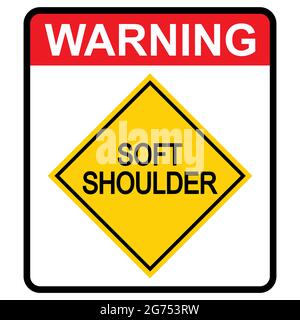 Icône de voiture de danger de route à épaulement souple, panneau de signalisation routière, illustration du vecteur de signalisation routière, véhicule d'avertissement . Illustration de Vecteur