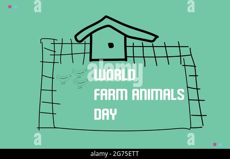 Modèle vectoriel de la Journée mondiale des animaux de ferme Illustration de Vecteur