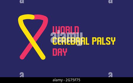 Modèle de vecteur de la Journée mondiale de la paralysie cérébrale Illustration de Vecteur