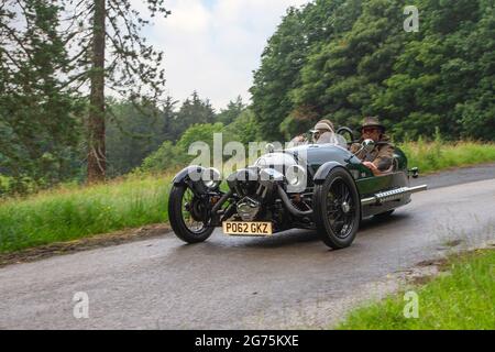 1929 20s Morgan Aero essence deux places en route KLMC The Cars The Star Show à Holker Hall & Gardens, Grange-over-Sands, Royaume-Uni, Banque D'Images