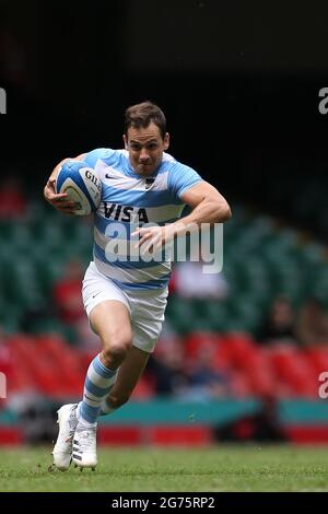 Cardiff, Royaume-Uni. 10 juillet 2021. Nicolas Sanchez de l'Argentine en action. Rugby international friendly, pays de Galles v Argentine, match de la série d'été au stade de la Principauté à Cardiff le samedi 10 juillet 2021. photo par Andrew Orchard/Andrew Orchard photographie sportive crédit: Andrew Orchard photographie sportive/Alamy Live News Banque D'Images