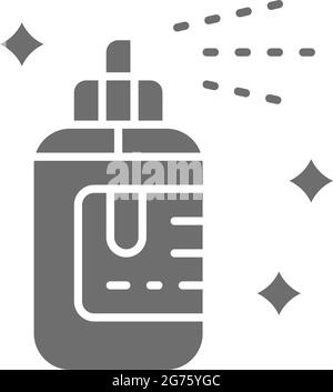 Liquide de transfert de tatouage, liquide désinfectant antiseptique gris icône. Illustration de Vecteur