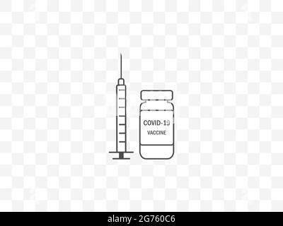 Covid-19. Icône vaccination, injection, inoculation. Illustration vectorielle. conception plate. Illustration de Vecteur