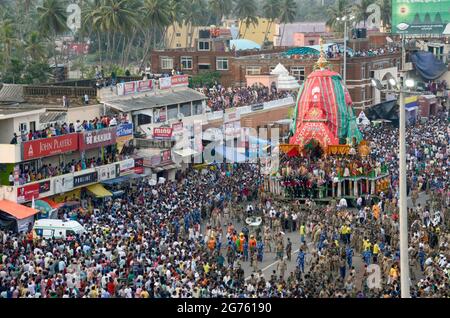 char tirant à puri odisha inde pendant le festival de ratha yatra Banque D'Images
