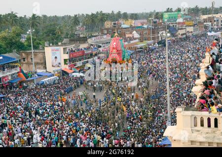 char tirant à puri odisha inde pendant le festival de ratha yatra Banque D'Images