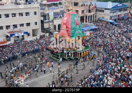 char tirant à puri odisha inde pendant le festival de ratha yatra Banque D'Images