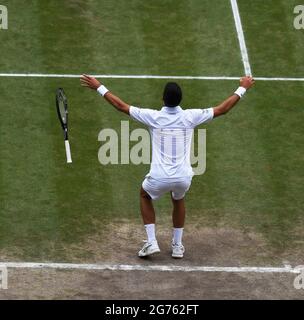 Londres, GBR. 11 juillet 2021. Championnat de Wimbledon de Londres Day13 11/07/2021 Novak Djokovic (SRB) en demi-match contre Matteo Berrettini (ITA) crédit: Roger Parker/Alay Live News Banque D'Images