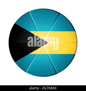 Boule lumineuse en verre avec drapeau des Bahamas. Sphère ronde, icône de modèle. Symbole national. Boule brillante réaliste, illustration vectorielle abstraite 3D Illustration de Vecteur