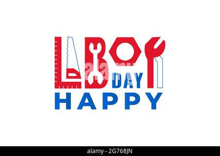 Fête du travail. Illustration typographique vectorielle pour la fête du travail aux États-Unis Illustration de Vecteur