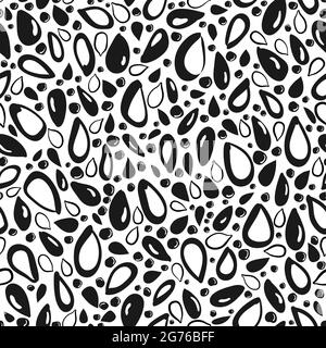 Motif sans couture. Résumé graphique vectoriel sur fond blanc. Sésame biologique, granule de chia, huile bio de tournesol, épices naturelles. Ske dessiné à la main Illustration de Vecteur