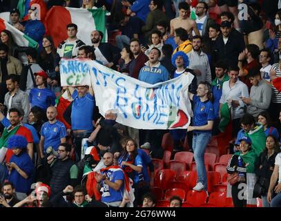 Londres, Angleterre, 11 juillet 2021. L'Italie est fan de la bannière disant "sa Rome à venir" lors de la finale de l'UEFA Euro 2020 au stade Wembley, Londres. Le crédit photo devrait se lire: David Klein / Sportimage crédit: Sportimage / Alay Live News Banque D'Images