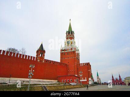 La Cathédrale de Vasily la Bienheureuse, église orthodoxe sur la place Rouge de Moscou. La cathédrale Saint-Basile a été classée au patrimoine mondial de l'UNESCO. 2 mars Banque D'Images