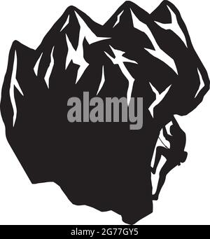 Homme grimpant sur le logo Cliff Silhouette Vector Illustration de Vecteur