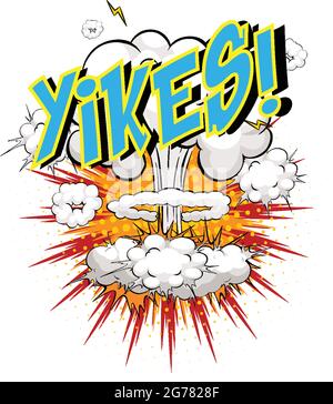 Illustration d'arrière-plan de Word Yikes sur une explosion de nuage comique Illustration de Vecteur