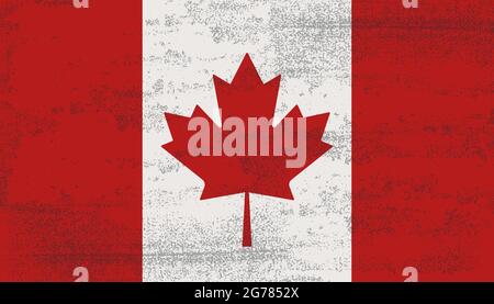 Grunge texture Canada drapeau. Illustration vectorielle de style vintage Illustration de Vecteur