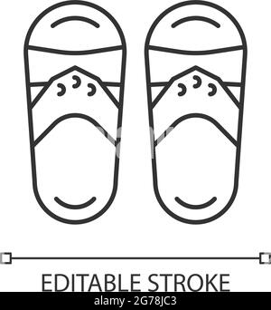Icône linéaire de pantoufles taïwanaises Illustration de Vecteur