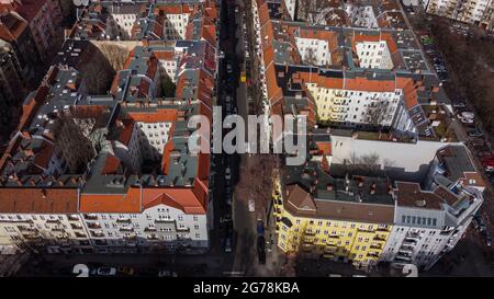 Appartements à Berlin - vue d'en haut - photographie urbaine Banque D'Images