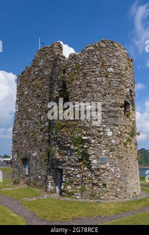 La tour du château de Tenby sur Castle Hill, Tenby, Pembrokeshire, pays de Galles, Royaume-Uni Banque D'Images