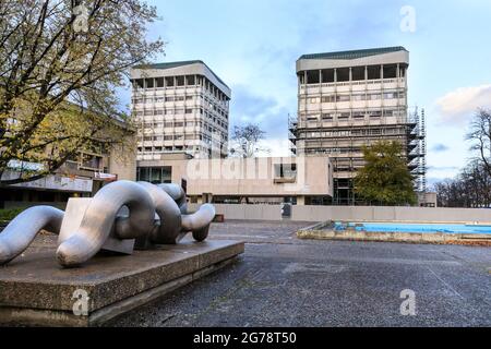 Rathaus Marl, hôtel de ville, Marl, Rhénanie-du-Nord-Westphalie, Allemagne Banque D'Images