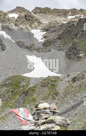 Europe, Autriche, Tyrol, Verwall, Paznaun, Galtür, cabane Friedrichshafener, paysage de montagne sauvage dans le Verwall Banque D'Images