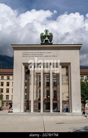 Europe, Autriche, Tyrol, Innsbruck, Monument de libération sur la Landhausplatz à Innsbruck Banque D'Images