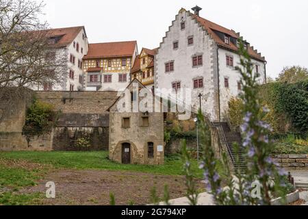 Europe, Allemagne, Bade-Wurtemberg, vallée du Neckar, Neckarwestheim, Château de Liebenstein, vue intérieure sur le complexe du château de Liebenstein Banque D'Images