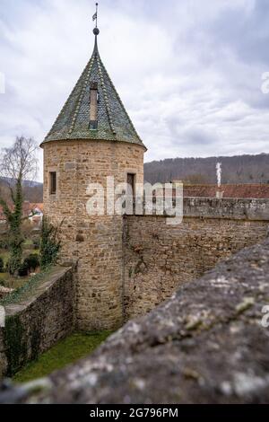 Europe, Allemagne, Bade-Wurtemberg, région de Schönbuch, Tour verte dans le monastère de Bebenhausen Banque D'Images