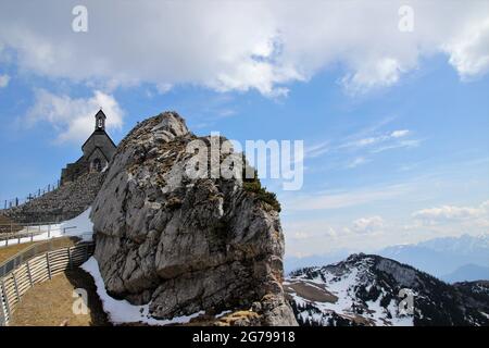 Église de Wendelstein 'Patrona Bavariae' sur le Wendelstein (1838 m), montagnes de Mangfall, Alpes bavaroises, haute-Bavière, Bavière, Allemagne, Europe Banque D'Images