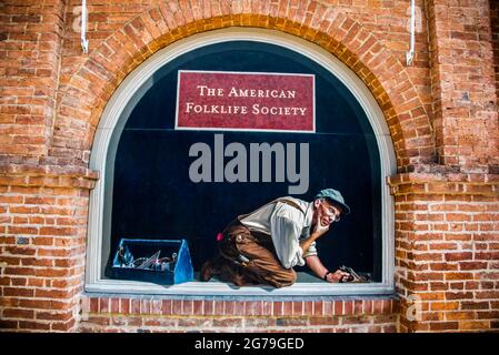 Façade de l'American Folk Life Society Building, Martinsburg, WV Banque D'Images