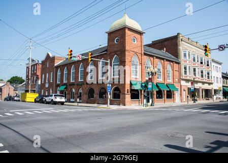 Façade de l'American Folk Life Society Building, Martinsburg, WV Banque D'Images