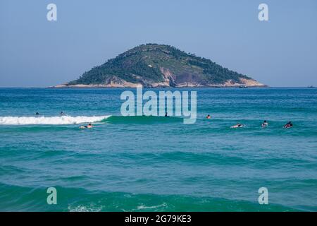 Plage de Grumari sur le côté ouest de Rio de Janeiro, Brésil, Amérique du Sud, Brésil Banque D'Images