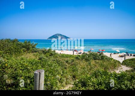 Plage de Grumari sur le côté ouest de Rio de Janeiro, Brésil, Amérique du Sud, Brésil Banque D'Images