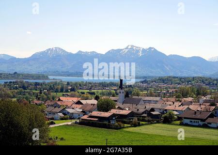 Allemagne, Bavière, haute-Bavière, Rosenheim district, Rimsting, Chiemsee, Alpes Banque D'Images