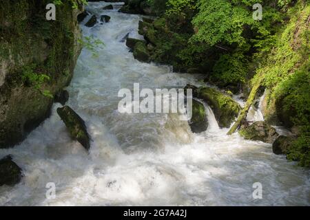 Monde de l'eau dans la gorge de l'Areuse Banque D'Images