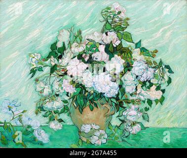 Roses par Vincent van Gogh (1853-1890), huile sur toile, 1890 Banque D'Images