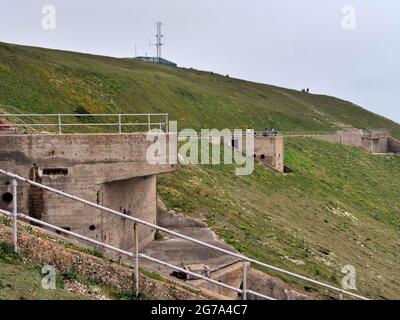 Vestiges du site d'essai de moteur High Down Rocket, Isle of Wight, Hampshire, Angleterre, Royaume-Uni Banque D'Images